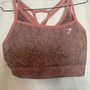 pink gymshark sports top, size M